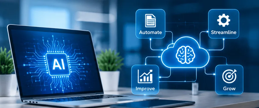 AI hub connected to an AI scribe, recalls, policies and local SEO